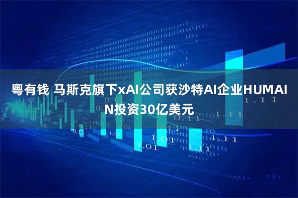 粤有钱 马斯克旗下xAI公司获沙特AI企业HUMAIN投资30亿美元