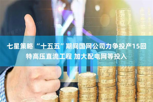 七星策略 “十五五”期间国网公司力争投产15回特高压直流工程 加大配电网等投入