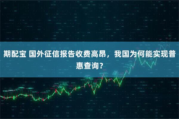 期配宝 国外征信报告收费高昂，我国为何能实现普惠查询？