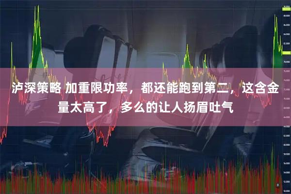 泸深策略 加重限功率，都还能跑到第二，这含金量太高了，多么的让人扬眉吐气