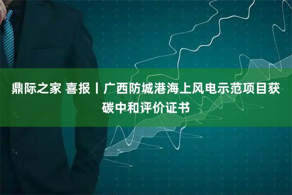 鼎际之家 喜报丨广西防城港海上风电示范项目获碳中和评价证书