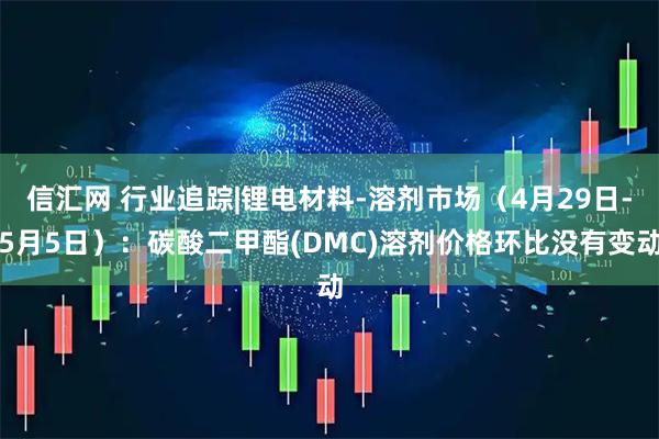 信汇网 行业追踪|锂电材料-溶剂市场（4月29日-5月5日）：碳酸二甲酯(DMC)溶剂价格环比没有变动